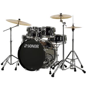 מערכת תופים 5 חלקים (2 אריזות) אביזרים "22 SONOR AQ1 Stage Set Piano Black
