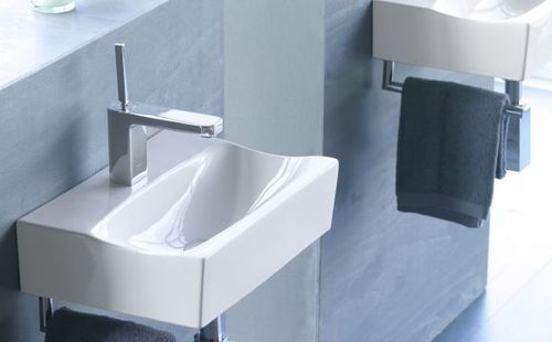 כיור מונח ניתן לתלייה רין Rhin לבן מבריק BATHCO ספרד