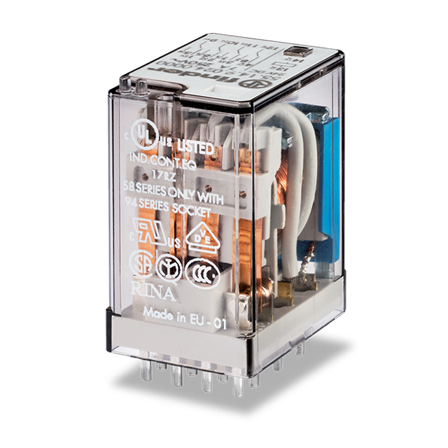 ממסר 4 מגע P.C.B 7A 12V
