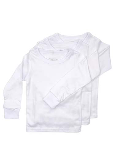 גופיית פלנל מידות 2-10 לבן UNISEX