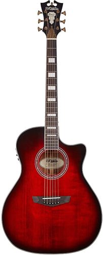גיטרה אקוסטית מוגברת D'Angelico PREMIER GRAMERCY - TRANS BLACK CHERRY BURST CUTAWAY