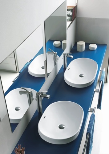 כיור חצי מונח לימוגס Limogas לבן מבריק BATHCO BHD ספרד