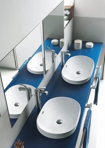 כיור חצי מונח לימוגס Limogas לבן מבריק BATHCO BHD ספרד