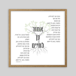 תמונת שיר ממוסגרת אמור כן לחיים 