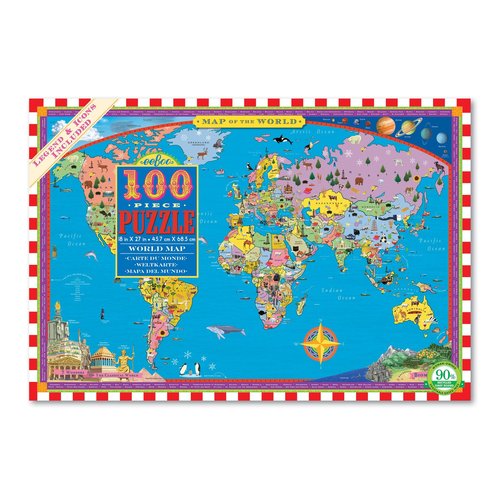 EEBOO - פאזל 100 חלקים - World Map