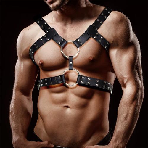 רתמת גוף BDSM לגבר  Fetish -  Aurum Male Chest Vegan Leather 