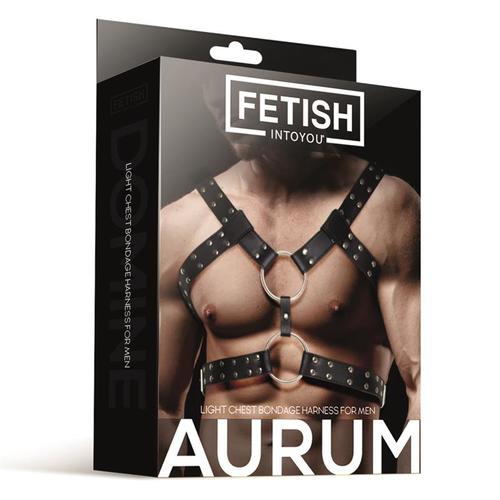 רתמת גוף BDSM לגבר  Fetish -  Aurum Male Chest Vegan Leather 