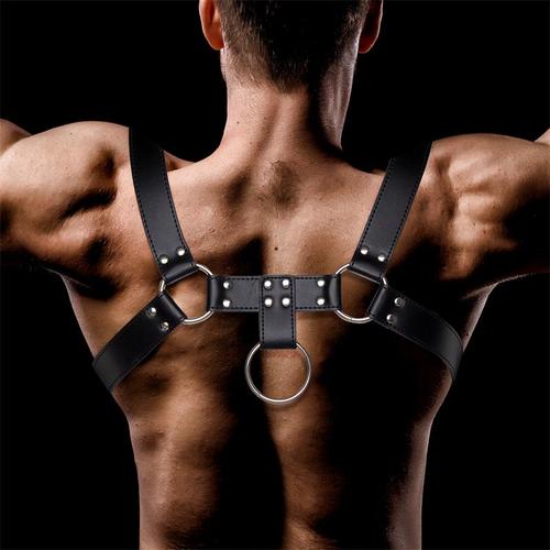 רתמת חזה BDSM לגבר  Fetish -  Domine Male Chest Vegan Leather 