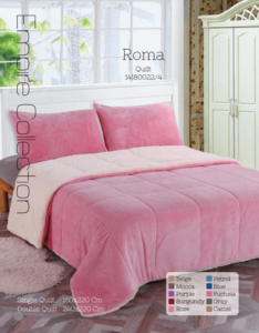 שמיכת פלנל פרווה ממולאת יחיד 220*160 ROMA QUILT