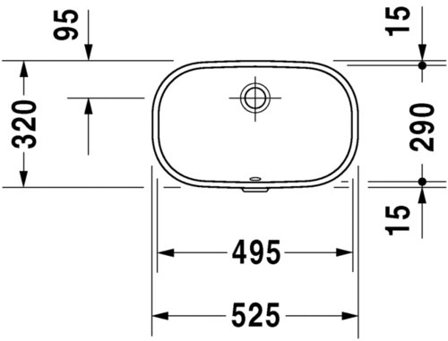כיור התקנה תחתונה די-קוד D-CODE 32/52.5 לבן מבריק 033849 DURAVIT 