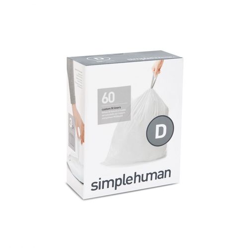 60 שקיות מסוג D לפח 20 ל' סימפליומן | Simplehuman 
