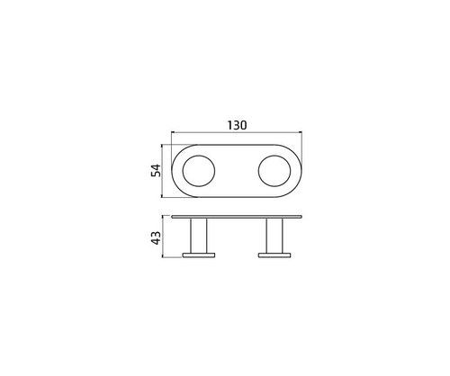 קולב מגבות וו כפול 801846 סדרת קונטור Contour כרום חמת