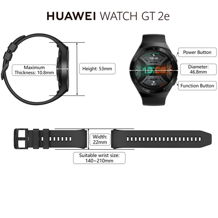 שעון חכם HUAWEI Smart Watch GT 2e  Black Hector-B19S שחור