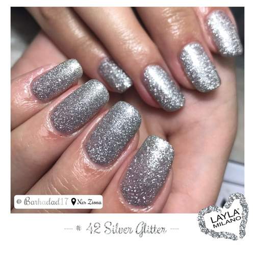 לק ג'ל לילה מילאנו #42 Silver Glitter