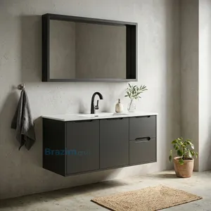 ארון תלוי MDF פלורה 2 דלתות 2 מגירות וכיור אינטגרלי