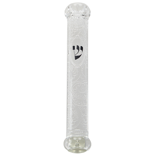 בית מזוזה פלסטיק "כתר" שקוף עם עיטורים בגדלים שונים