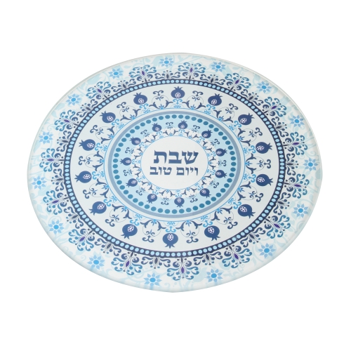 תחתית זכוכית בלתי שבירה לסיר מעוצבת לשבת גווני כחול