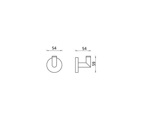 קולב מגבת וו בודד 801689 סדרת קונטור Contour כרום חמת