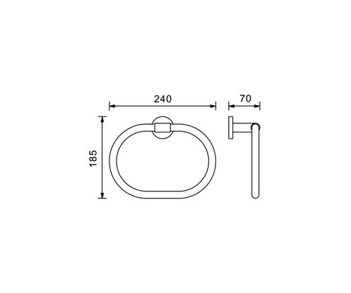 טבעת למגבת פנים אובלי 801635 כרום חמת