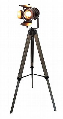 מנורת רצפה דקורטיבית מעץ בלן OMEGA OM-BLN-L-E27-BK