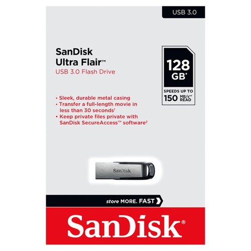 דיסק און קי SanDisk Ultra flair USB 3.0 128GB SDCZ73-128GB סנדיסק במלאי