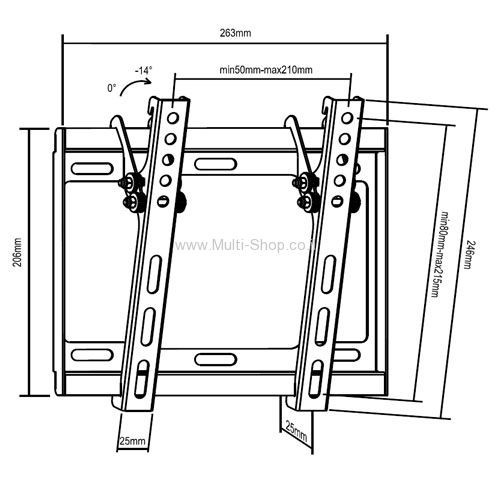 מתקן תליה למסכים Audio Line LCD200T
