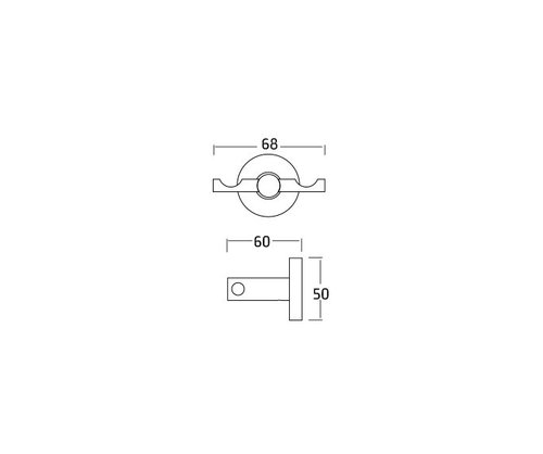 קולב מגבות וו כפול 801690 סדרת קונטור Contour כרום חמת 