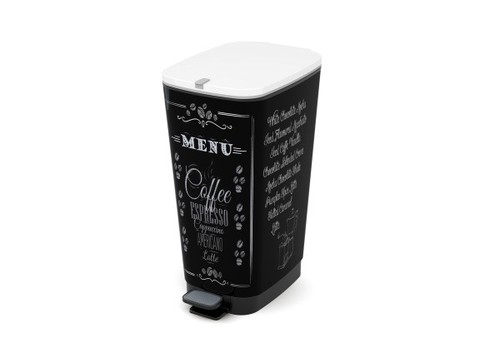 פח שיק 50 ליטר אדום/כסוף/ שחור כיתוב  Chic Pedal Bin