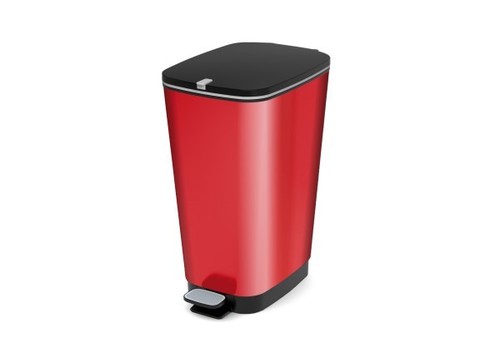 פח שיק 50 ליטר אדום/כסוף/ שחור כיתוב  Chic Pedal Bin