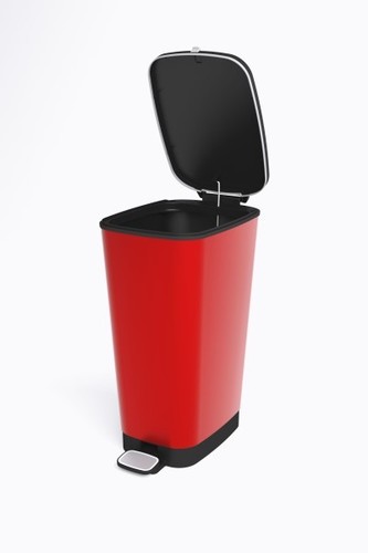 פח שיק 50 ליטר אדום/כסוף/ שחור כיתוב  Chic Pedal Bin