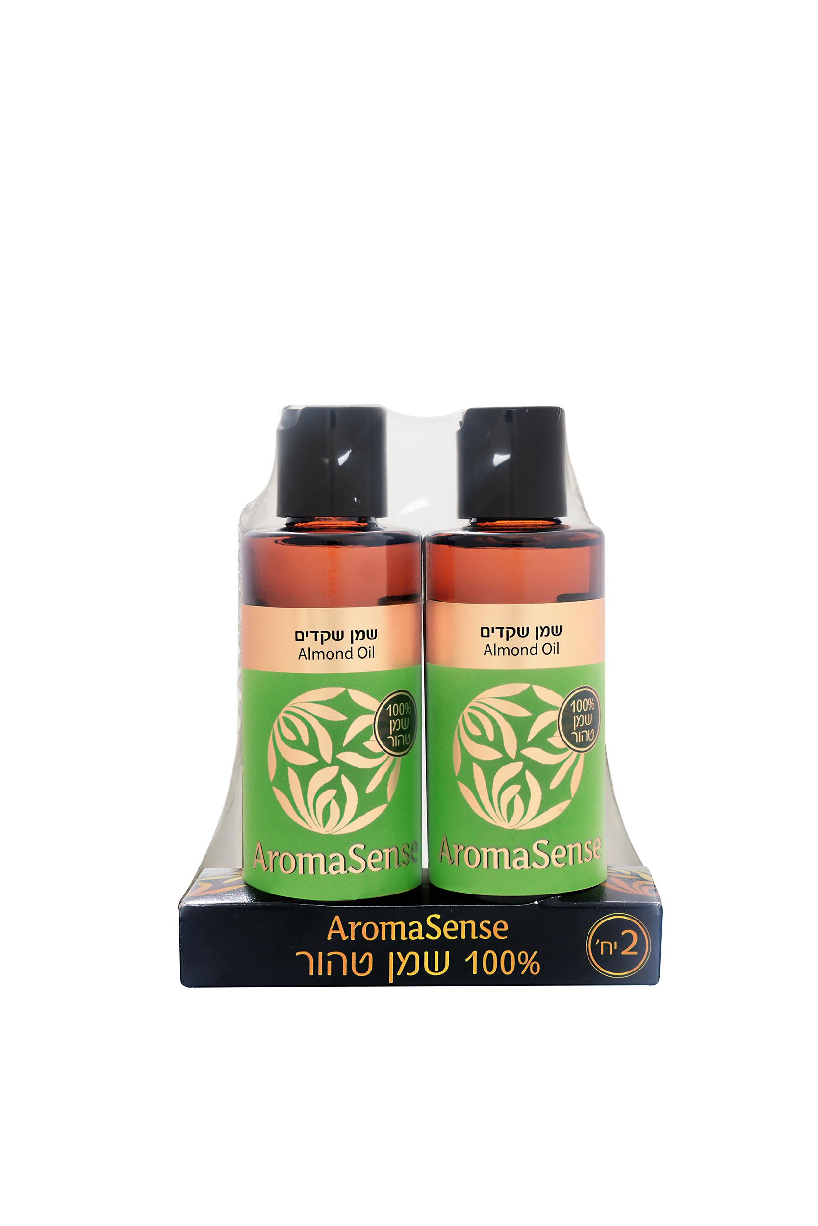 שמן שקדים 100% טהור  מארז זוגי  2 * 100 מ"ל   AromaSense 