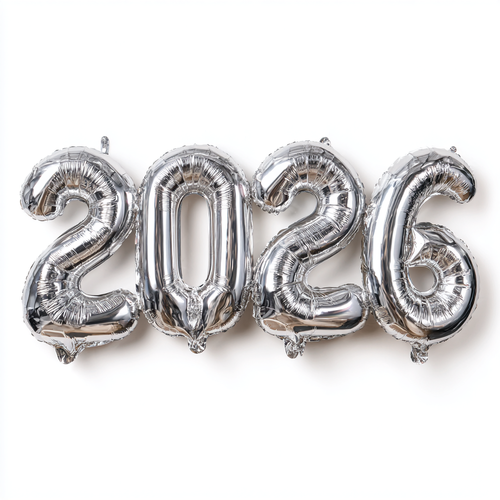 בלונים ענקיים 2026 בצבע כסף