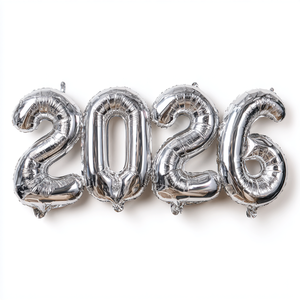 בלונים ענקיים 2026 בצבע כסף