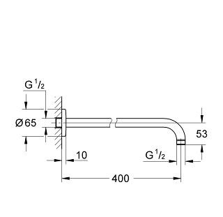 GROHE 27851000 זרוע למקלחת מהקיר 40 ס