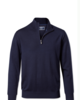 סוודר צמר רוכסן כחול Merino Zip Neck