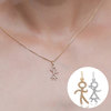 שרשרת ותליון בן/בת יהלומים זהב 14K