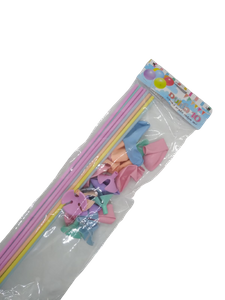 10 בלונים + 10 מקלות אחיזה פסטל 41 ס