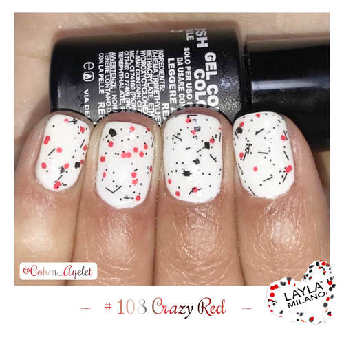 לק ג'ל לילה מילאנו #108  Crazy Red Top Coat
