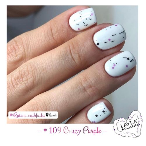 לק ג'ל לילה מילאנו #109  Crazy Purple Top Coat