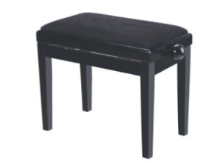 כסא פסנתר מתכוונן בצבע שחור מבריק עם מושב קטיפה PB18 מבית Legrand