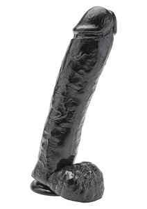 דילדו צבע שחור איכותי באורך כ- 28 ס"מ ToyJoy - Dildo 11 Inch With Balls