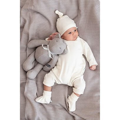 שמיכת סופט סטון אורגנית לעריסה - אפור BamBoom