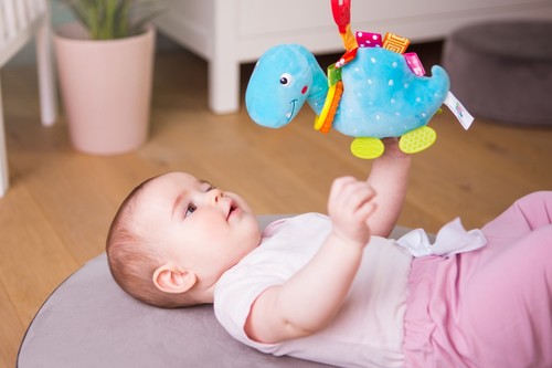 בובת פעמון רב תחושתית עם נשכנים - דינו כחול