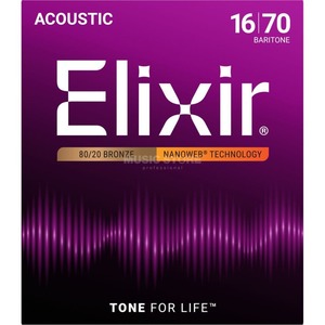 סט מיתרים לאקוסטית ELIXIR NANOWEB 11306 BARITONE 16-70