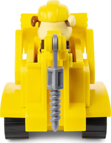 רכב בולדוזר עם כף, מקדח ודמות משחק של ראבל הכלבלב הבנאי 