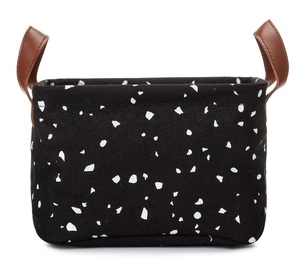 סל אכסון קטן, מעוצב עם ידייות דמוי עור - טראצו שחור