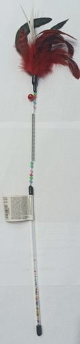 חכת משחק עם נוצה לחתולים