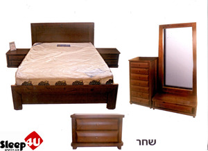 מיטת עץ אורן מלא דגם שחר