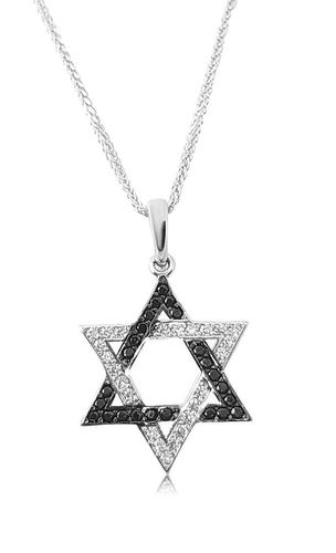 שרשרת מגן דוד משולב זהב P-187 14K