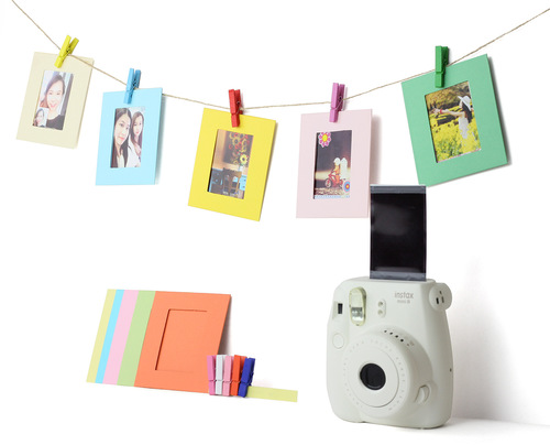 10 מסגרות תלייה מקרטון עם חבל ואטבים Fuji Instax Mini